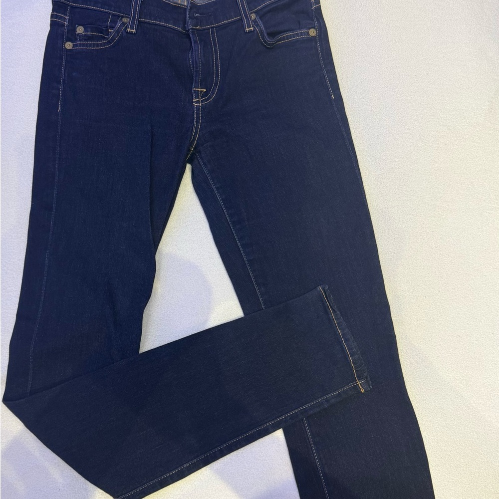7 For All Mankind Dark Blue Straight Leg Jeans